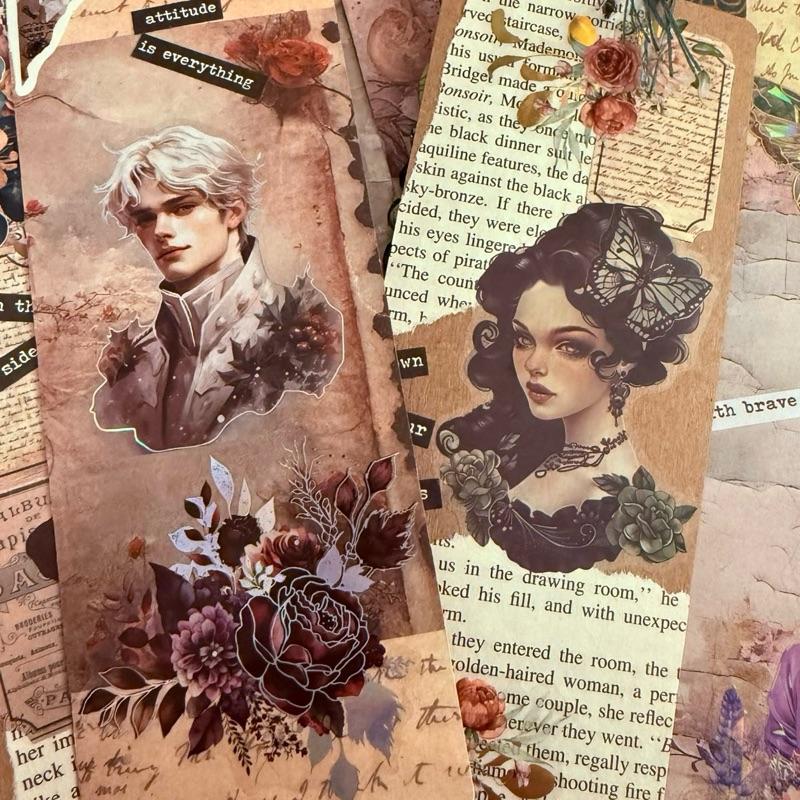 Junk Journal Style Book Tracker Bookmark