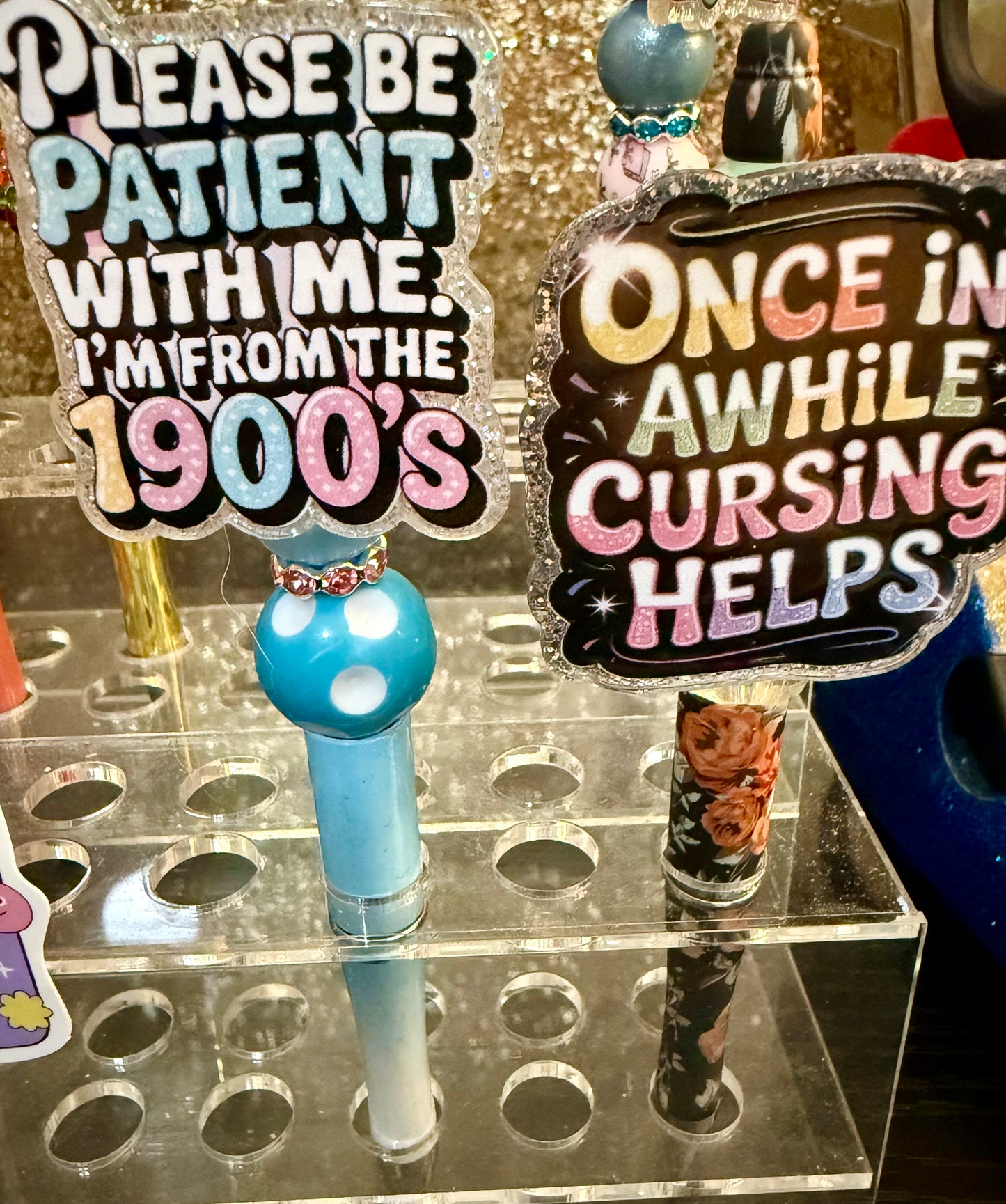 Beaded Flatback Pens